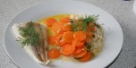 Recept på Ugnsbakad torsk med ingefära och morötter